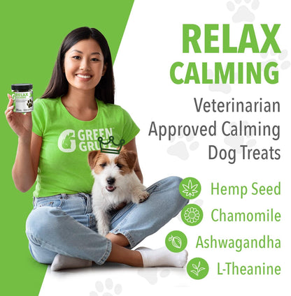 Calming Chews for Dogs - Organic Calming Dog Supplement - Veterinarian Approved - Dog Calming Treats to Relieve Stress, Separation, Storms, Fireworks, Travel - 90 Chews